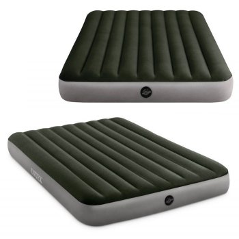 Intex 64109 Double Inflatable Air Mattress, 203x152x25 cm, Green