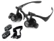 Watchmaker Headband Magnifying Glasses with LED Light and 10x 15x 20x 25x Lenses, Black