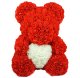 Rose Bear with Heart and LED Lights, 23 cm, Red and White