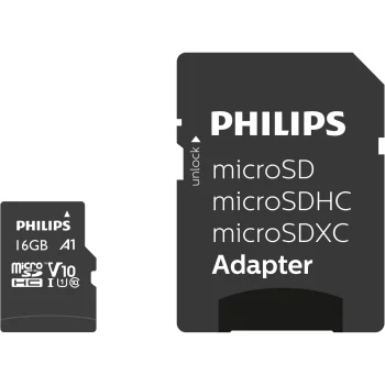 Philips 16GB microSDHC Memory Card Class 10 UHS-I U1 V10 with Adapter