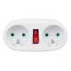 Maclean MCE337 E Socket Splitter, 2 Sockets with Switch, White