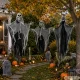 Hanging Halloween Decoration Ghost Skeleton with Skull 80 cm, Black and White