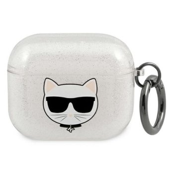 Karl Lagerfeld AirPods 3 Case Choupette Head Silver