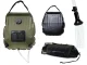 Portable Camping Solar Shower with Thermometer, 20L, Green