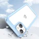Outer Space Case dėklas iPhone 14 Plus telefonui, skaidrus su mėlynu rėmeliu