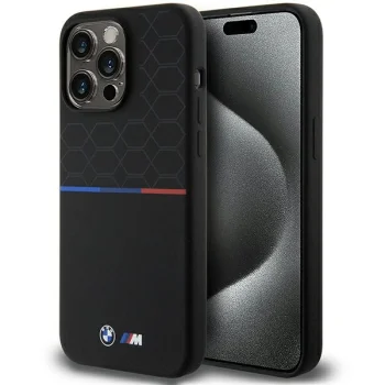 BMW iPhone 15 Pro Max Case Silicone Pattern MagSafe, Black
