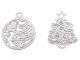 Wooden Christmas Tree Ornaments, Decorations, 20 Pcs, White