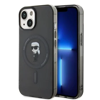 Karl Lagerfeld iPhone 15 Case IML Ikonik MagSafe, Black