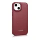 iCarer Leather Folio Case for iPhone 14 Plus with MagSafe, WMI14220715-RD, Red
