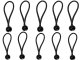 Elastic Bungee Cords for Tarpaulin Fixing, Banner Holders, 10 pcs