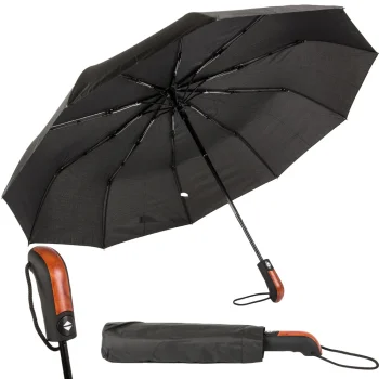 Automatic Folding Umbrella, Black