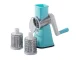 Manual Rotary Vegetable Grater and Slicer 3-in-1 with 3 Drums, Blue