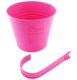 Practical balcony flower pot with handle 16 cm, pink