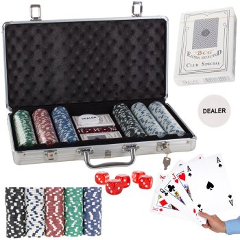 Poker Texas Hold’em Game Set 300 Сhips (without denominations) in Aluminum Suitcase