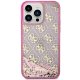 Apple iPhone 14 Pro Max 6.7\" Guess Liquid Glitter 4G Transculent Case Cover (GUHCP14XLC4PSGP), Pink