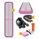 4FIZJO AirTrack Inflatable Gymnastics Track Mat 4 x 1 x 0.15 m, Pink