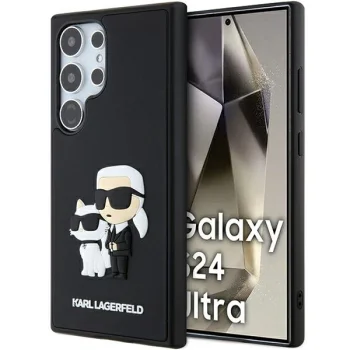 Samsung Galaxy S24 Ultra (SM-S928) Karl Lagerfeld 3D Rubber Karl & Choupette Cover Case, Black