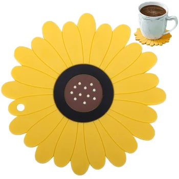 Silicone Coaster / Pot Pad, Flower Design, 5x5 cm