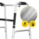 4FIZJO Folding 2-in-1 Aluminium Walking Frame with Wheels, Silver