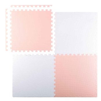 Large foam puzzle play mat Ricokids, 60x60 cm, 4 pcs, peach white