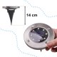 Solar Ground Garden Lights KX5255, 8 LED, IP65, 12 Pcs, Cold White