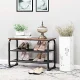 Industrial Shoe Bench with Seat and 2 Storage Shelves