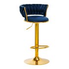 Velvet Makeup Bar Stool 4Rico QS-B313a, Navy Blue