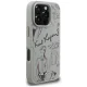 Karl Lagerfeld Grained Pattern & Logo MagSafe Case for iPhone 16 Pro, Gray