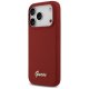 Guess Silicone Script Metal Logo MagSafe Phone Case Cover iPhone 17 Pro - Red