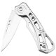 Folding Pocket Knife with Carabiner, silver