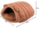 Plush pet bed cocoon for dogs and cats, brown