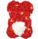 Rose Bear with Heart and LED Lighting, 23cm, Red
