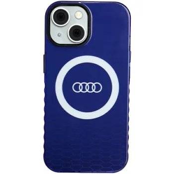 Dėklas Audi IML Big Logo MagSafe telefonui iPhone 15 / 14 / 13, mėlynas