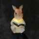 Solar LED garden light rabbit with book, warm white