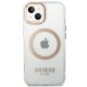 Guess Metal Outline MagSafe Case for iPhone 14, Transparent/Gold