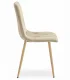 Upholstered Velour Dining Chair Quilted Modern, Beige