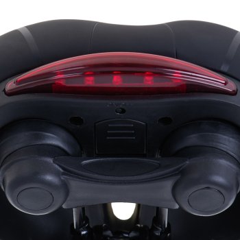 Comfortable Sport Bike Seat with Integrated LED Tail Light, Black