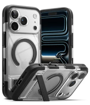 Ringke UX Magnetic Case for iPhone 18 Pro Max / 17 Pro Max with Kickstand, Black Clear