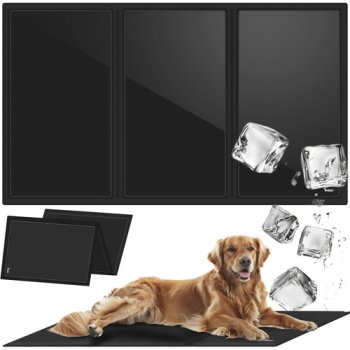 XXL Gel Cooling Mat for Dogs and Cats 110x70cm, Purlov 25536, Black