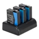Newell SDC-USB-C 3-Channel Charger and 3x BCX-204 Battery Kit for DJI Osmo Action