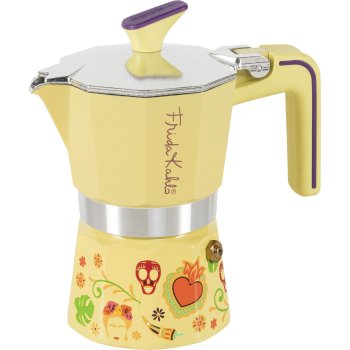 Pedrini Frida Kahlo Edition Moka Pot, 2 Cups, Yellow