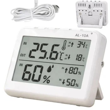 Digital Weather Station with LCD Display, Wired Probe, Hygrometer and Magnet