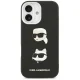 Karl Lagerfeld FW Grained Karl & Choupette Heads Pins & Logo iPhone 17 Case - Black