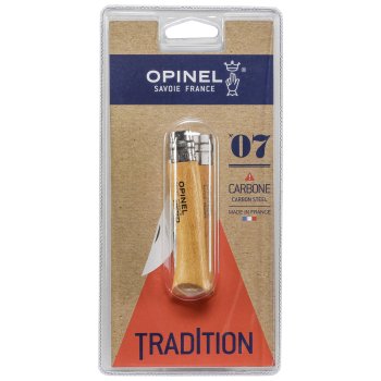 Карманный нож Opinel No. 07, углеродистая сталь, рукоять из бука