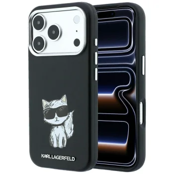Karl Lagerfeld Smooth Choupette Sketch MagSafe Case for iPhone 18 Pro Max / 17 Pro Max, Black