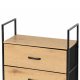 3 Drawer Dresser with Metal Frame for Bedroom Hallway, light wood