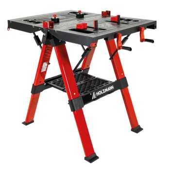 Holzmann WST100SOLID Folding Clamp Work Bench, 820 x 630 mm, Red / Black