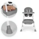 Ecotoys Baby High Chair with Basket and 5-Point Harness, Grey