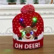 LED Christmas Beanie Hat with Reindeer Pattern