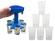 Alcohol and Beverage Dispenser with 6 Shot Glasses (50ml), Assorted Colors